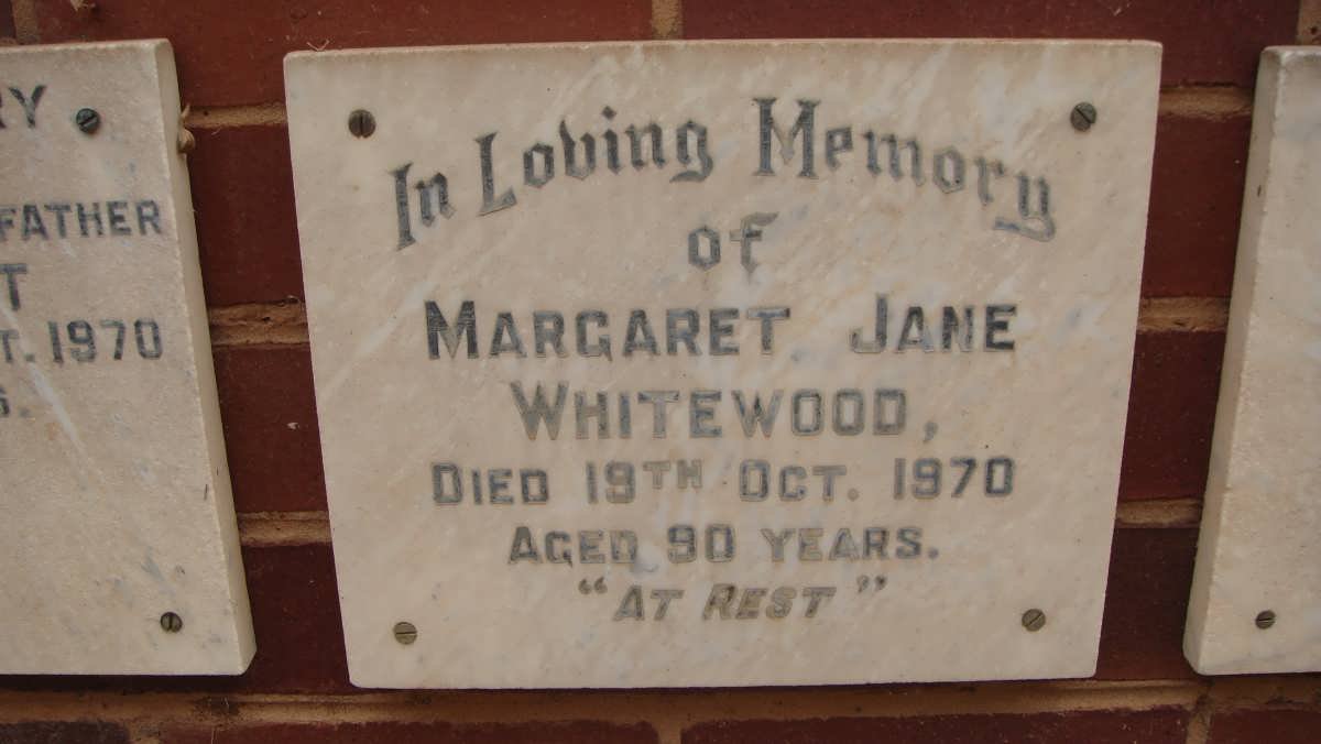 WHITEWOOD Margaret Jane -1970