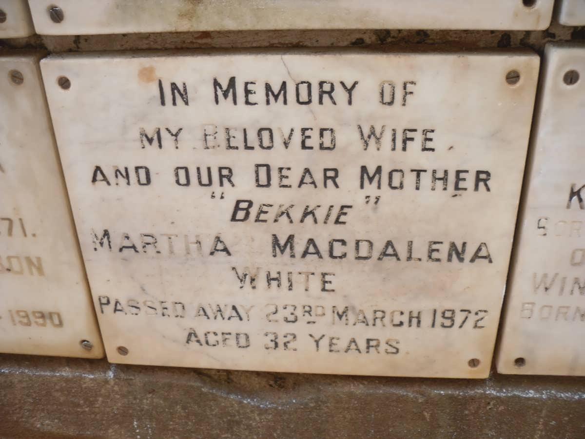 WHITE Martha Magdalena -1972