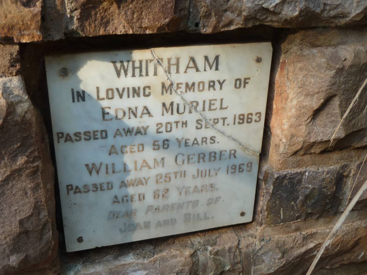WHITHAM William Gerber -1969 &amp; Edna Muriel -1963