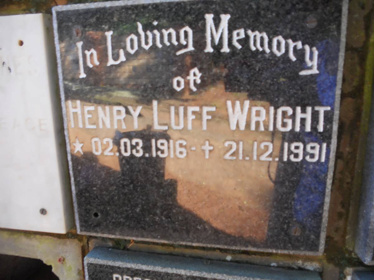WRIGHT Henry Luff 1916-1991
