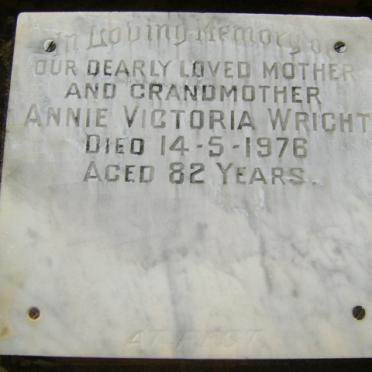 WRIGHT Annie Victoria -1976