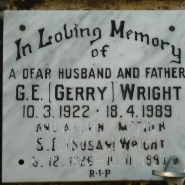 WRIGHT G.E. 1922-1989 &amp; S.E. 1926-1993