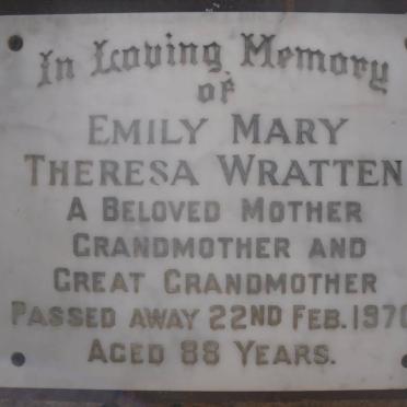 WRATTEN Emily Mary Theresa -1970