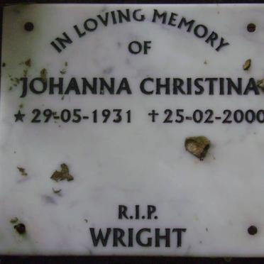 WRIGHT Johanna Christina 1931-2000