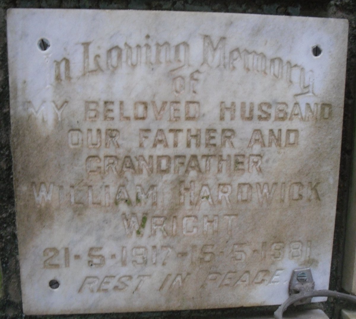 WRIGHT William Hardwick 1917-1981