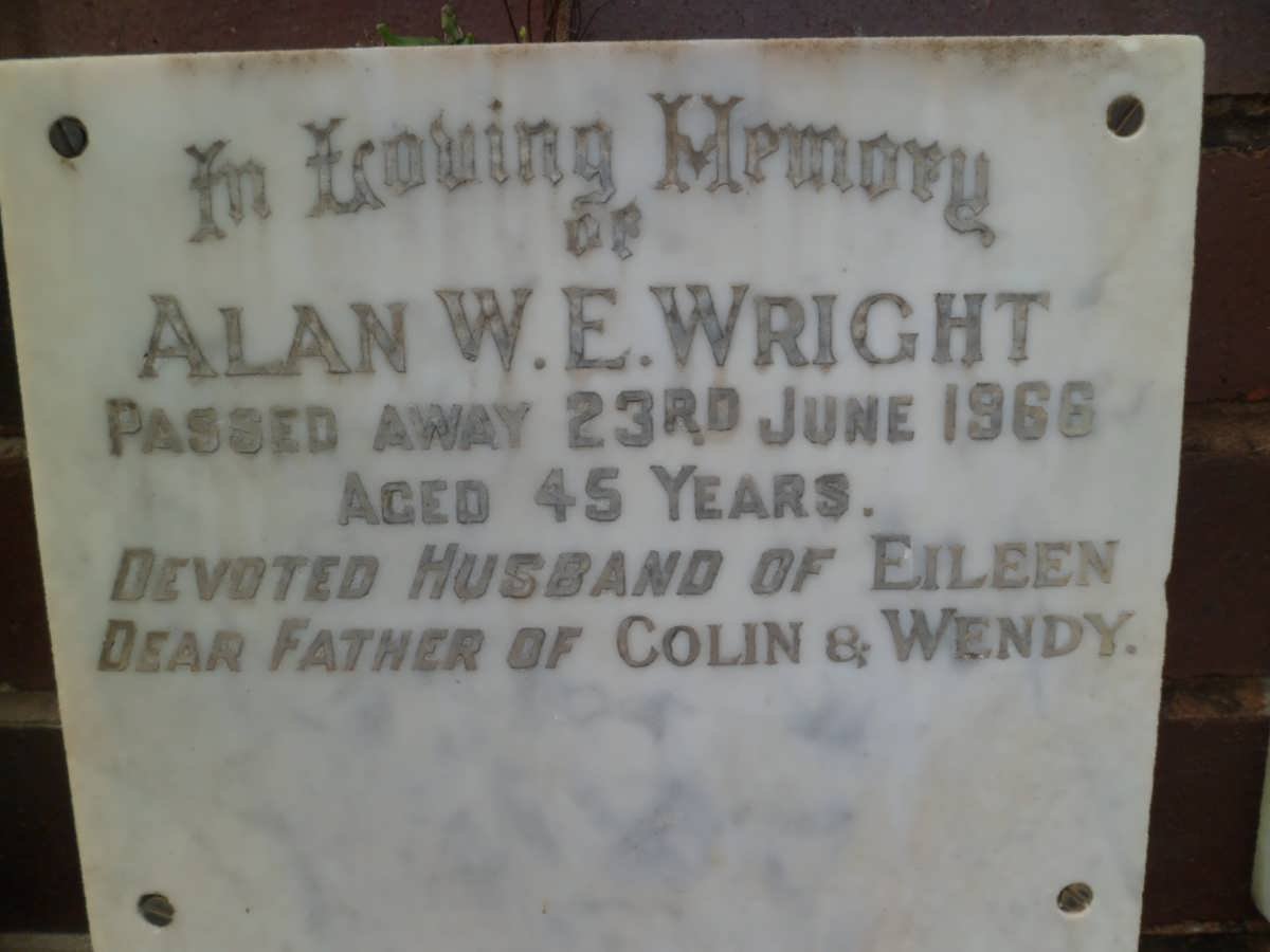 WRIGHT Alan W.E.  -1966