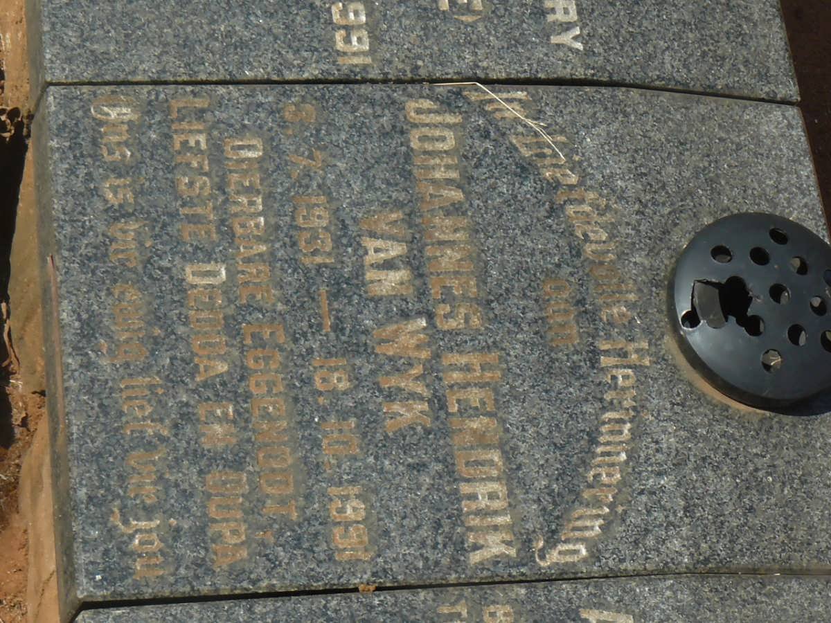 WYK Johannes Hendrik, van 1931-1991