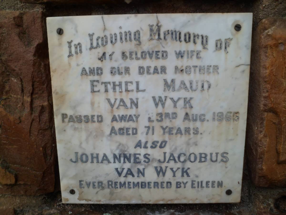 WYK Johannes Jacobus, van &amp; Ethel Maud -1955