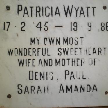 WYATT Patricia 1945-1986