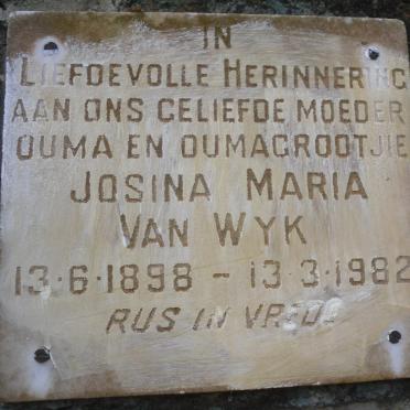 WYK Josina Maria, van 1898-1982