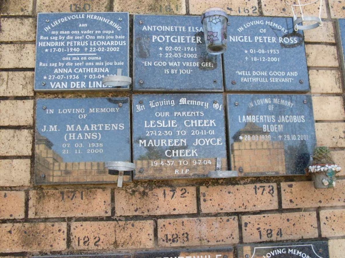 BLOEM :: CHEEK :: VAN DER LINDE :: MAARTENS :: POTGIETER :: ROSS