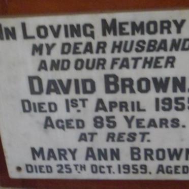 BROWN David -1955 &amp; Mary Ann -1959