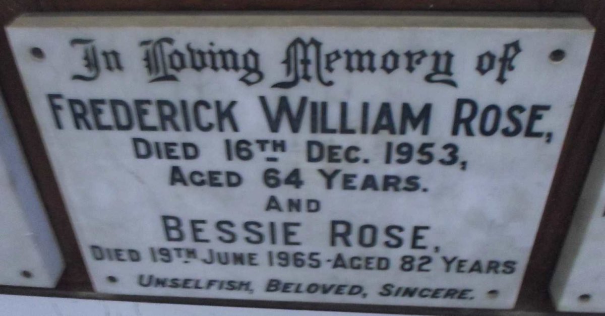 ROSE Frederick William -1953 &amp; Bessie -1965