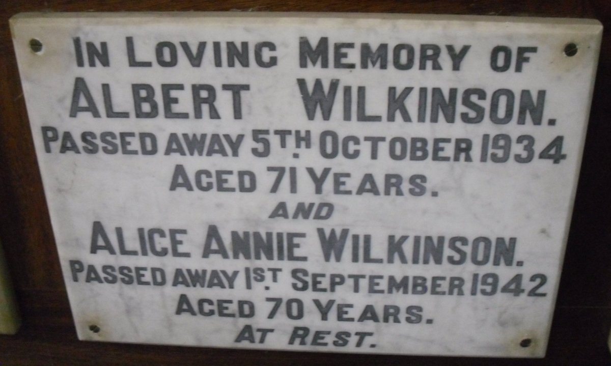 WILKINSON Albert -1934 &amp; Alice Annie -1942