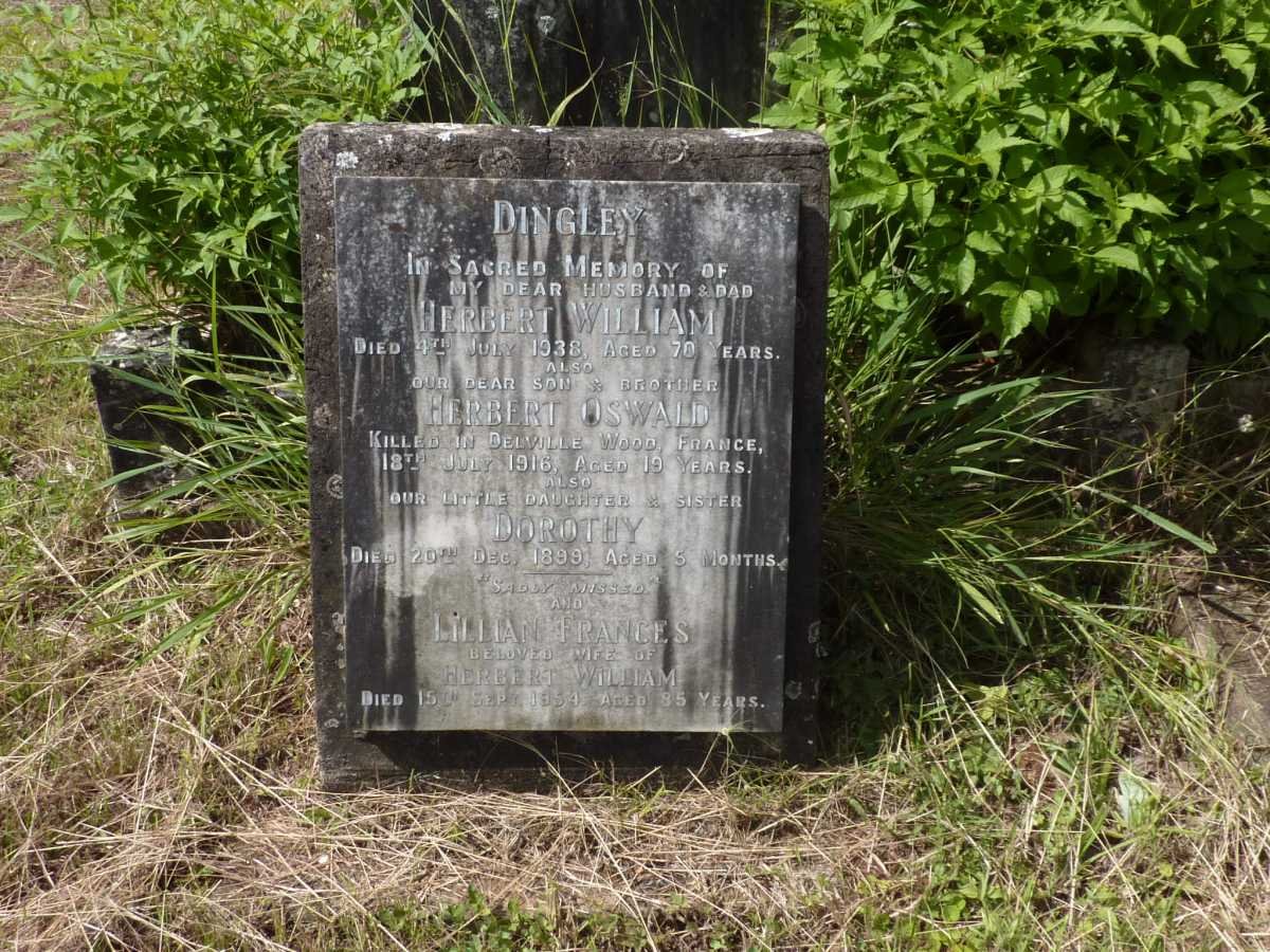 DINGLEY Herbert William -1938 &amp; Lillian Frances -1954 :: DINGLEY Herbert Oswald -1916 :: DINGLEY Dorothy -1899