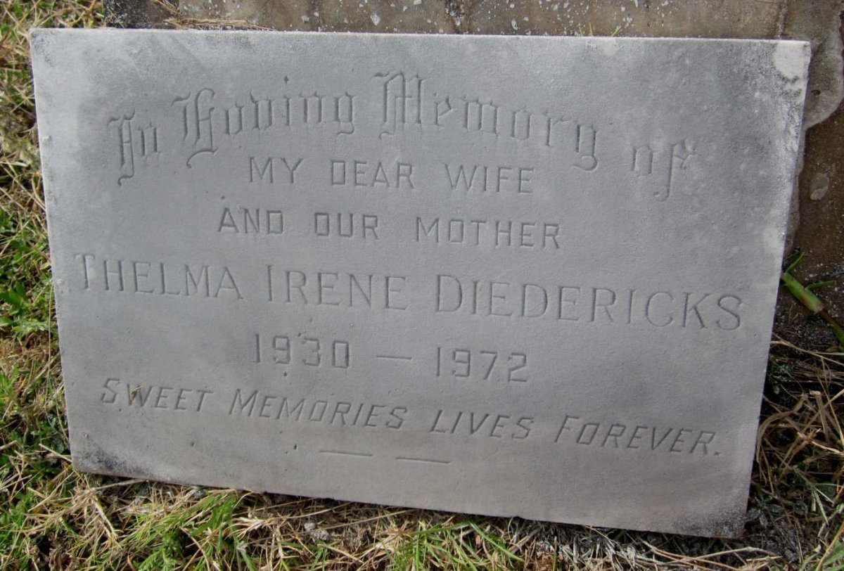 DIEDERICKS Thelma Irene 1930-1972