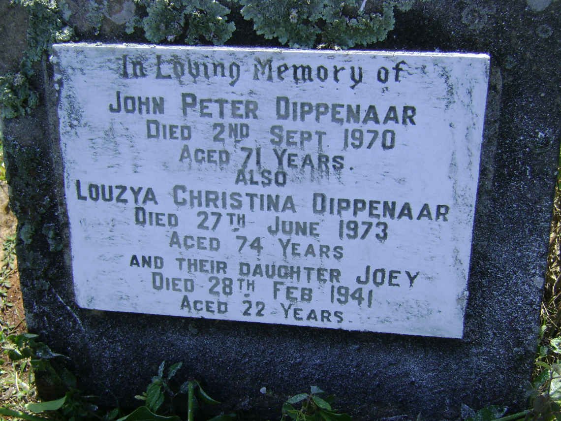 DIPPENAAR John Peter -1970 &amp; Louzya Christina -1973 :: DIPPENAAR Joey -1941