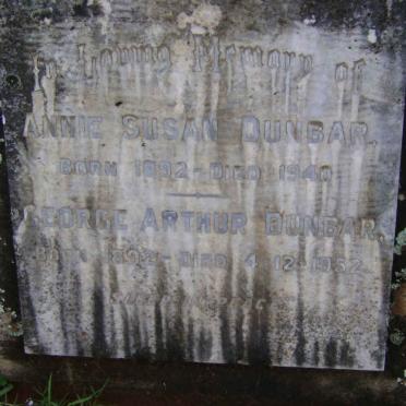 DUNBAR George Arthur 1892-1952 &amp; Annie Susan 1892-1940