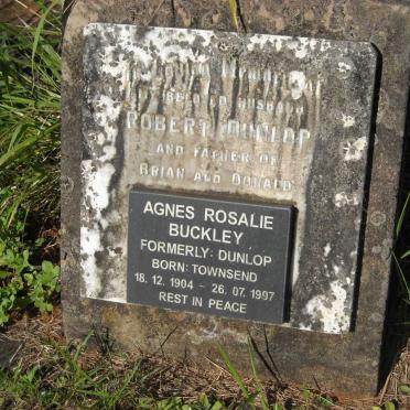 DUNLOP Robert -1954 :: BUCKLEY Agnes Rosalie formerly DUNLOP nee TOWNSEND 1904-1997