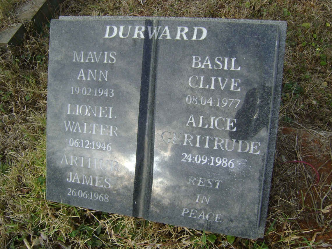 DURWARD Lionel Walter -1946 :: DURWARD Mavis Ann -1943 :: DURWARD Arthur James -1968