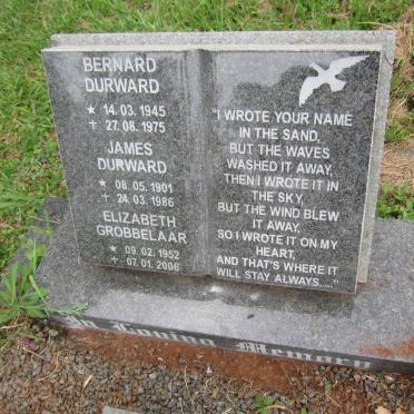 DURWARD James 1901-1986 :: DURWARD Bernard 1945-1975 :: GROBBELAAR Elizabeth 1952-2006