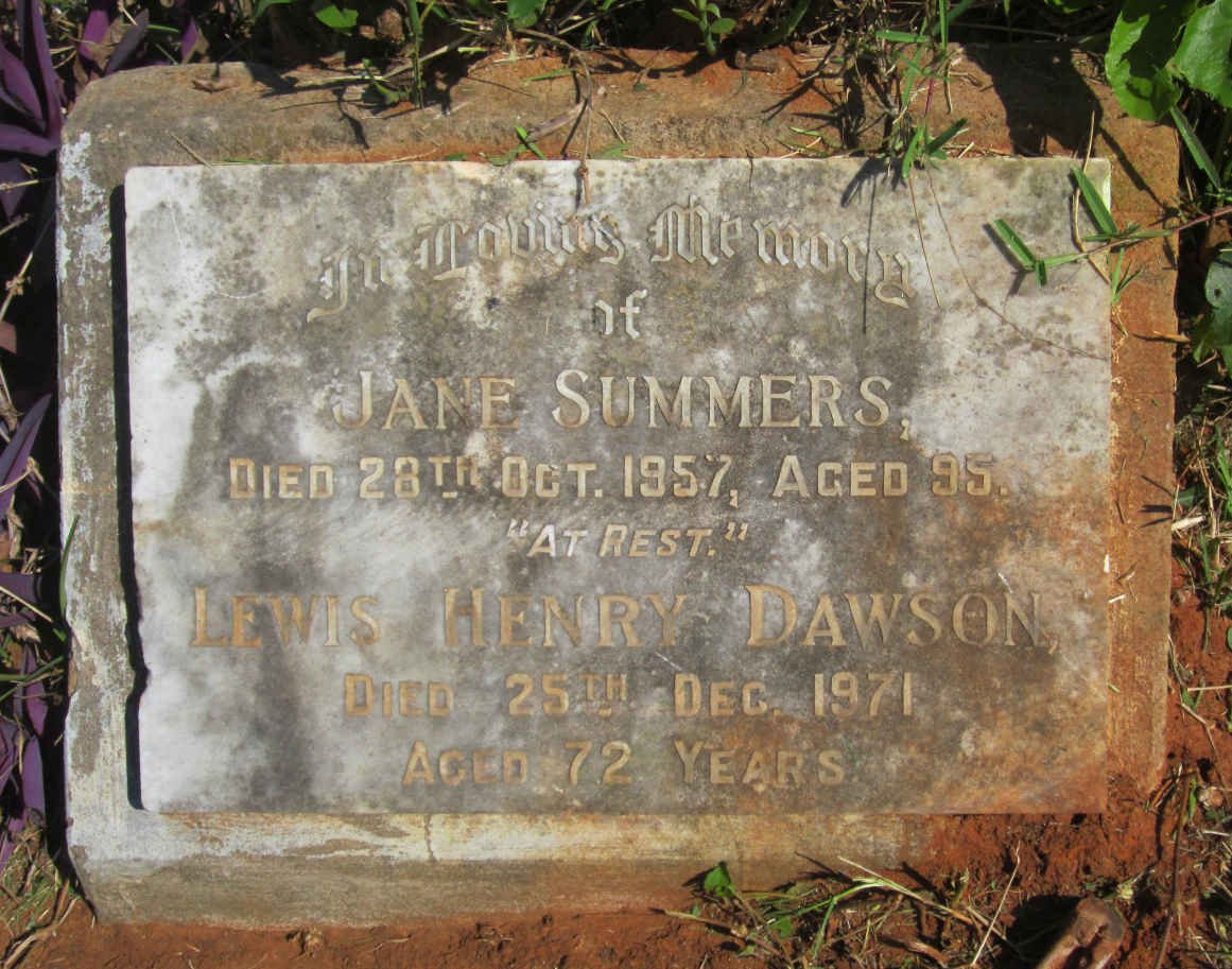 DAWSON Lewis Henry -1971 :: SUMMERS Jane -1957