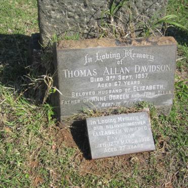 DAVIDSON Thomas Allan -1957 &amp; Elizabeth Winifred -1978