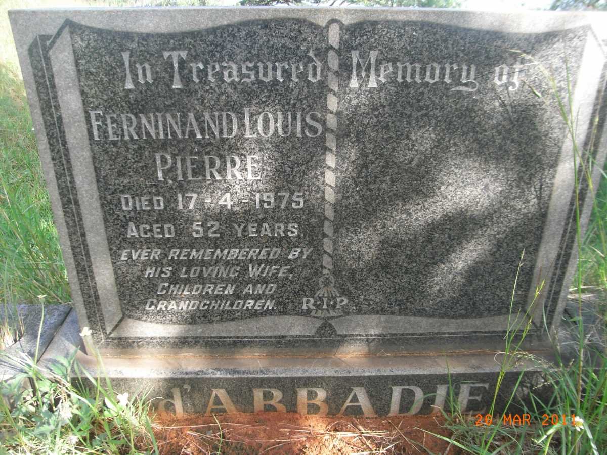 D'ABBADIE Ferninand Louis Pierre -1975