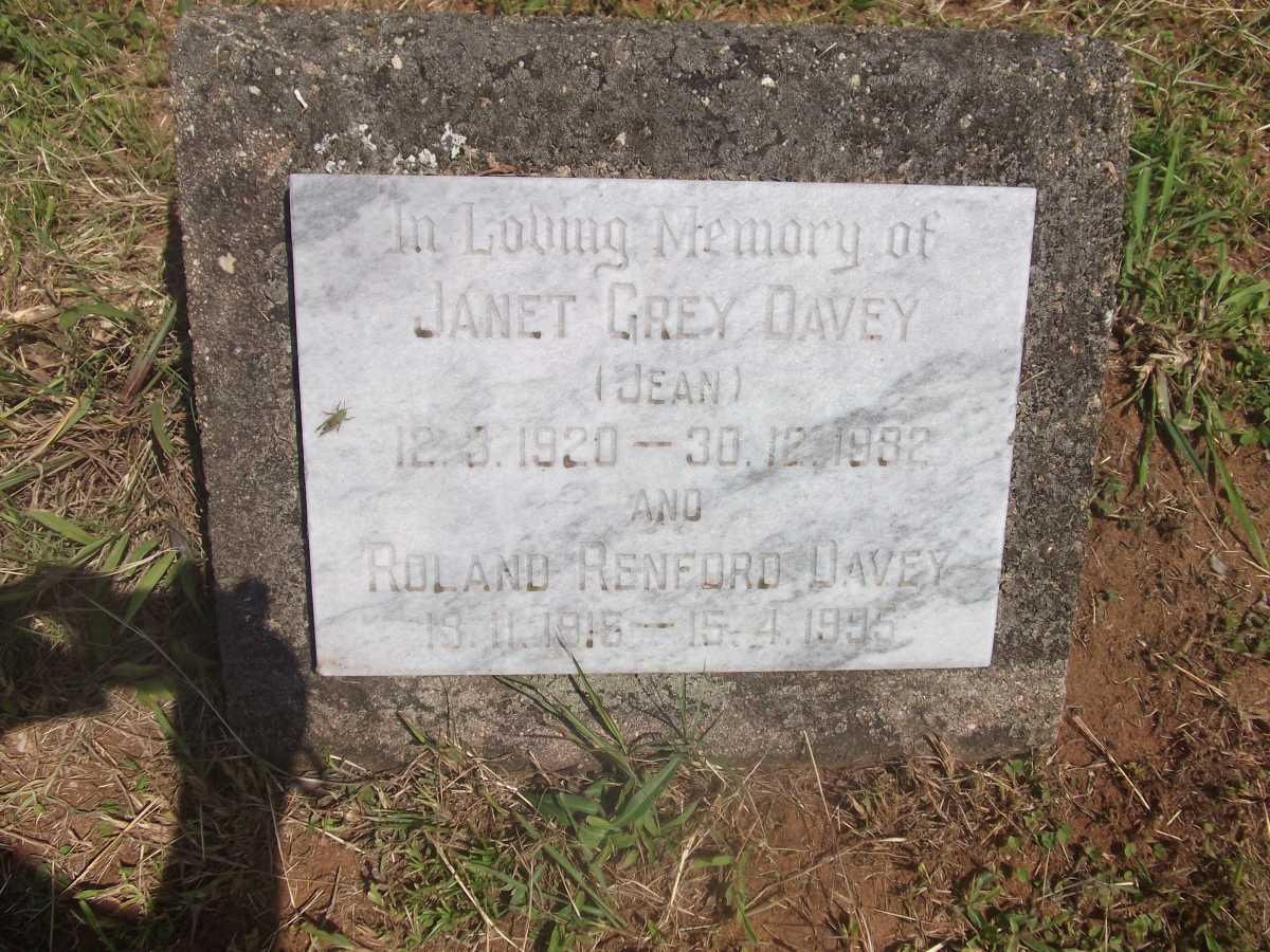 DAVEY Roland Renford 1916-1995 &amp; Janet Grey 1920-1982