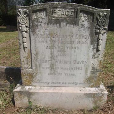 DAVEY Albert William -1952 &amp; Marie Johanna -1940