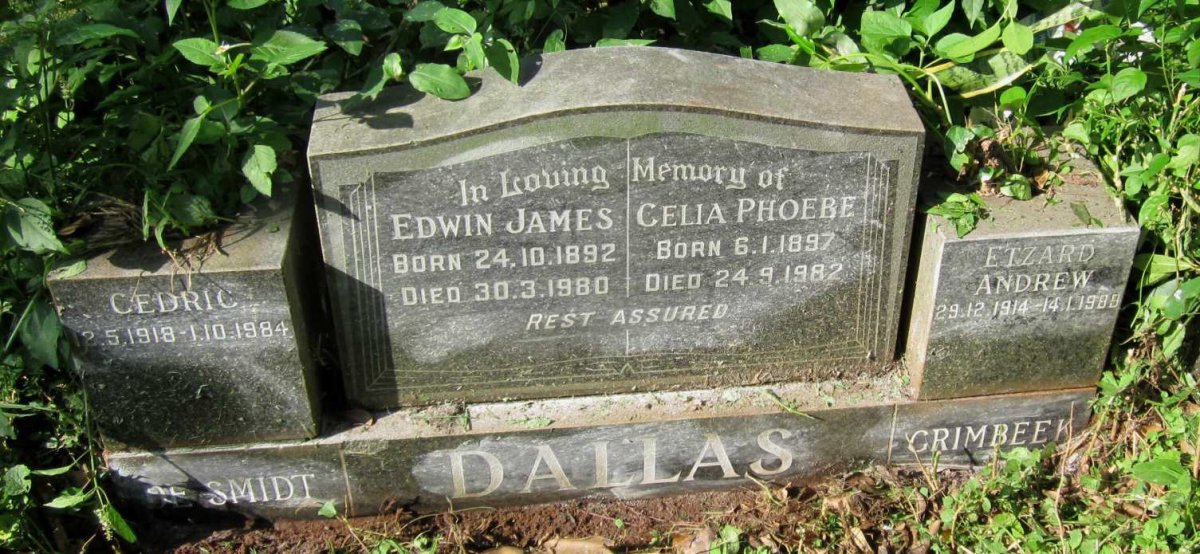 DALLAS  Edwin James 1892-1980 &amp; Celia Phoebe 1897-1982
