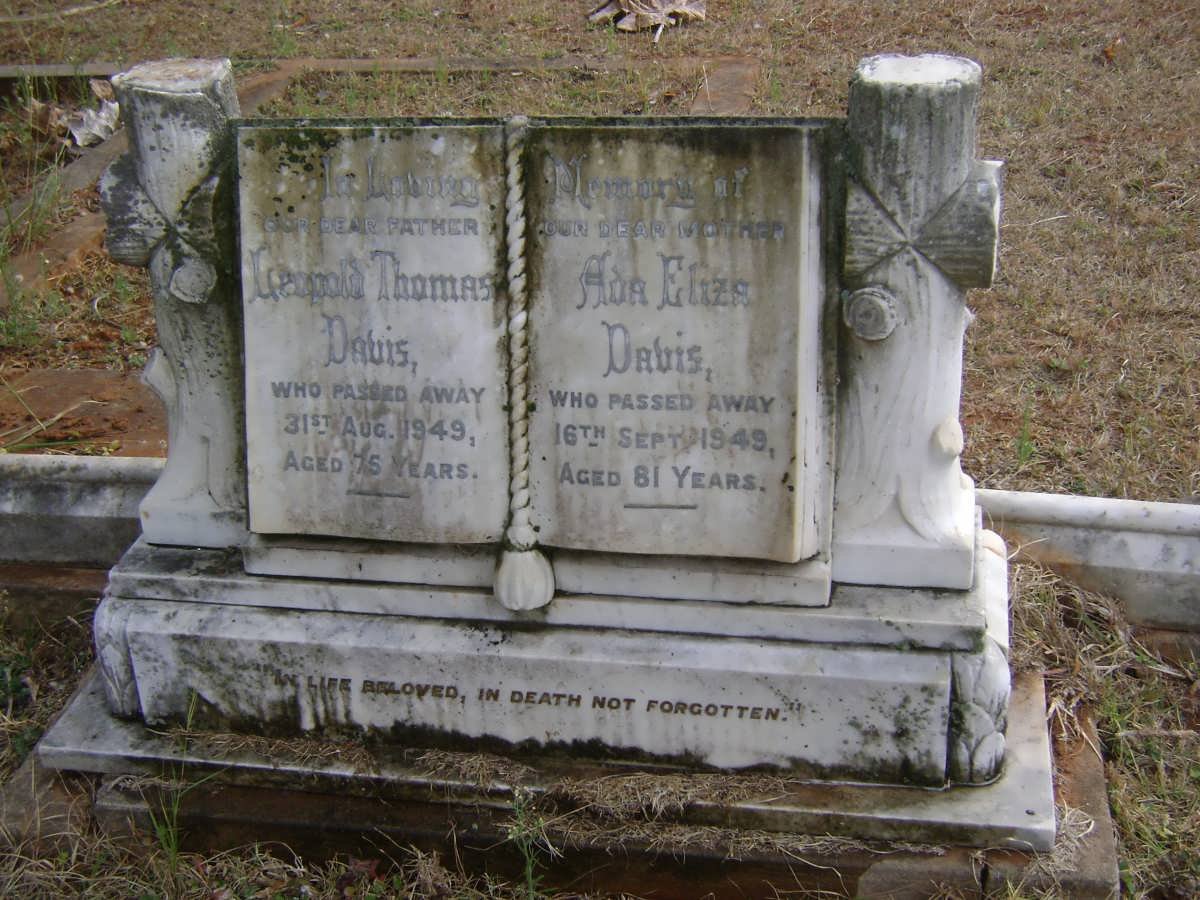 DAVIS Leopold Thomas -1949 &amp; Ada Eliza -1949