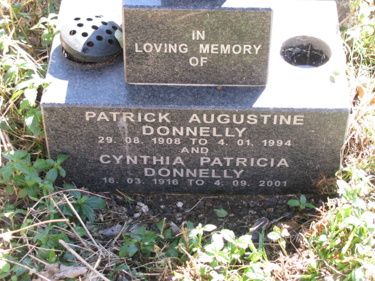 DONNELLY Patrick Augustine 1908-1994 &amp; Cynthia Patricia 1916-2001