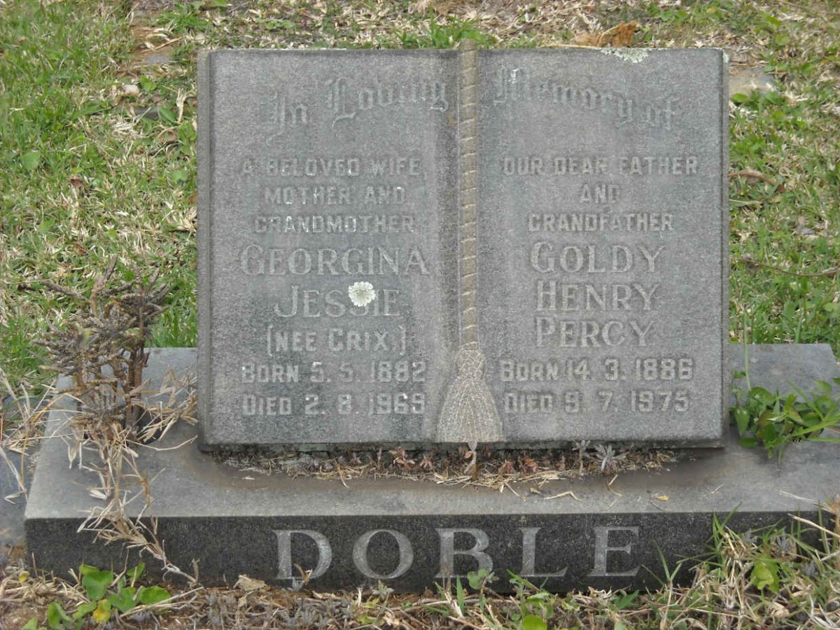 DOBLE Goldy Henry Percy 1886-1975 &amp; Georgina Jessie CRIX 1882-1969