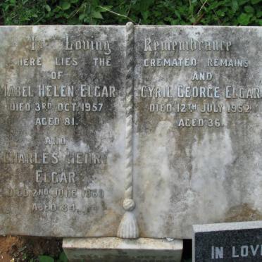 ELGAR Charles Henry -1960 &amp; Mabel Helen -1957 :: ELGAR Cyril George -1952