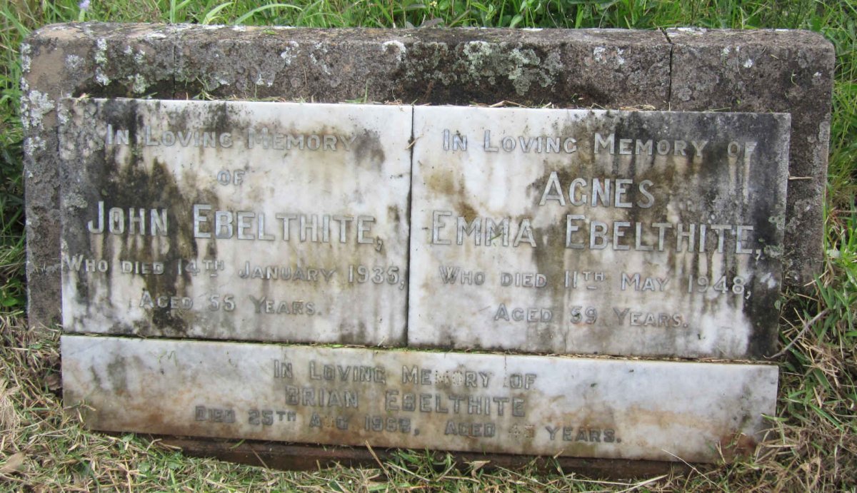 EBELTHITE John -1935 :: EBELTHITE Agnes Emma -1948 :: EBELTHITE Brian -1968