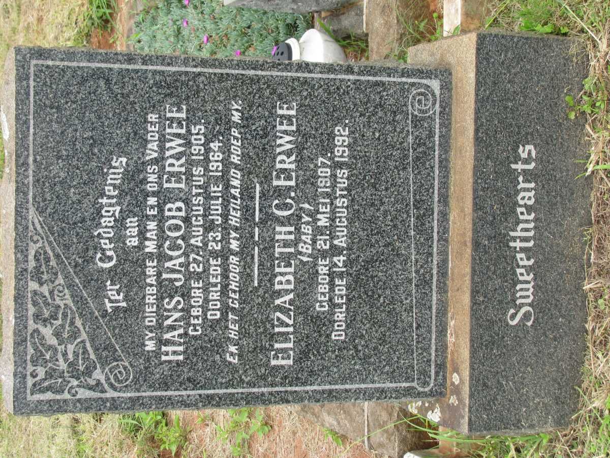 ERWEE Hans Jacob 1905-1964 &amp; Elizabeth C. 1907-1992