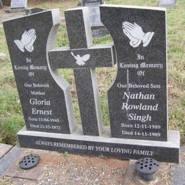 ERNEST Gloria 1945-1972 :: SINGH Nathan Rowland 1989-1989