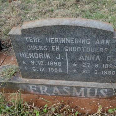 ERASMUS Hendrik J. 1898-1988 &amp; Anna C. 1899-1990