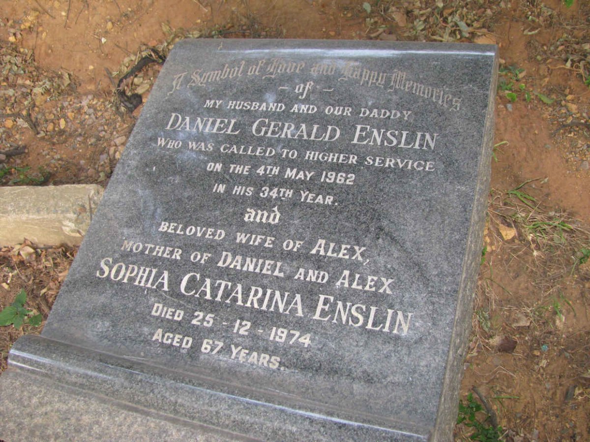 ENSLIN Sophia Catarina -1974 :: ENSLIN Daniel Gerald -1962