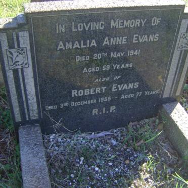 EVANS Robert -1955 &amp; Amalia Anne -1941