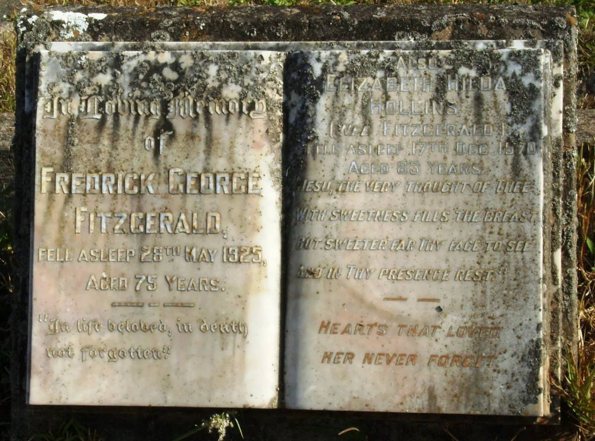 FITZGERALD Fredrick George -1925 :: HOLLINS Elizabeth Hilda nee FITZGERALD -1970