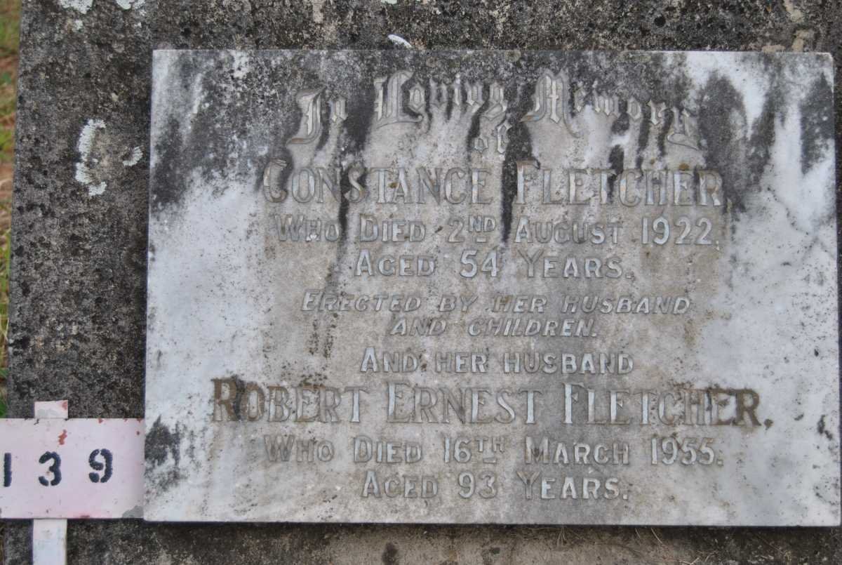 FLETCHER Robert Ernest -1955 &amp; Constance -1922