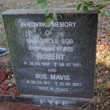 FYFE Robert 1901-1981 &amp; Iris Mavis 1911-2003