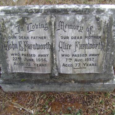 FARNWORTH John E. -1956 &amp; Alice -1957