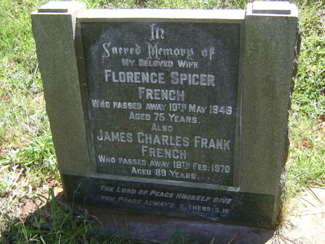 FRENCH James Charles Frank -1970 :: FRENCH Florence Spicer -1946