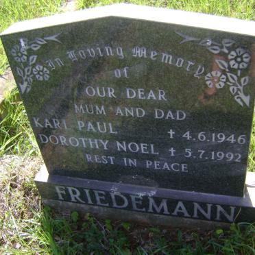 FRIEDEMANN Karl Paul -1946 &amp; Dorothy Noel -1992