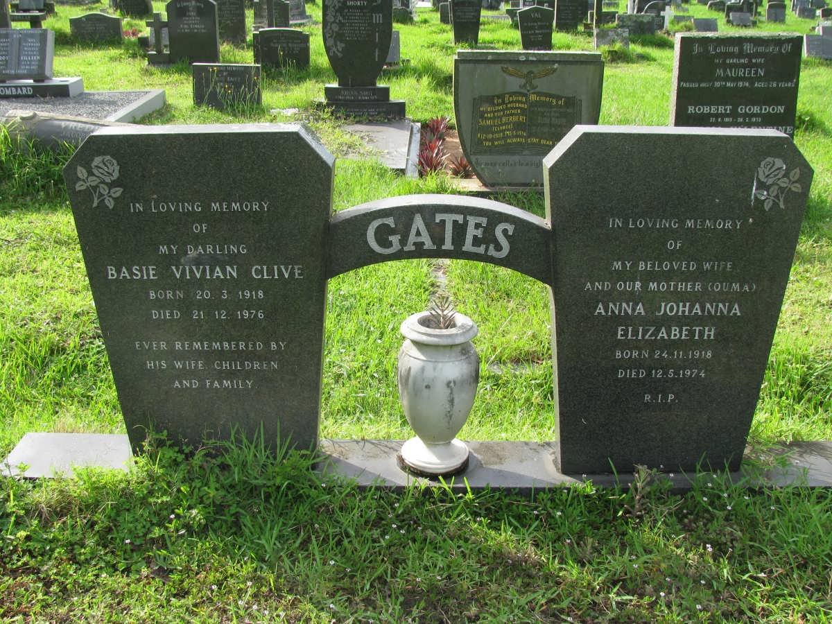 GATES Basie Vivian Clive 1918-1976 &amp; Anna Johanna Elizabeth 1918-1974