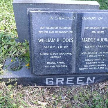 GREEN William Rhodes 1917-1987 &amp; Madge Audrey 1920-2011