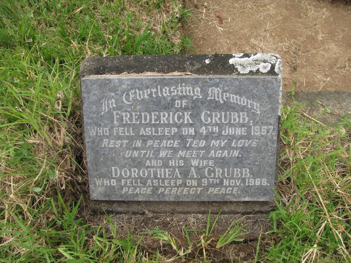 GRUBB Frederick -1967 &amp; Dorothea A. -1968